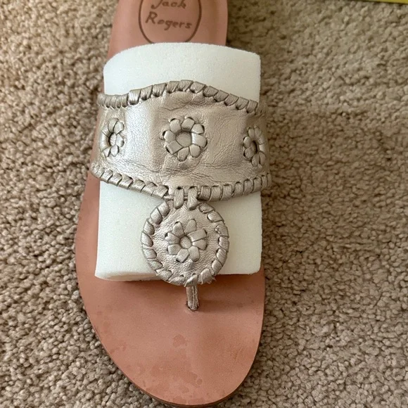 Jack Rogers Capri Metallic low wedge heel- Women's Sandals - Picture 5 of 9